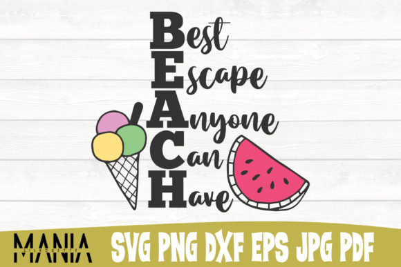 Beach Acronym Svg Cut File Design: Elevating Summer Crafting with Professional Versatility