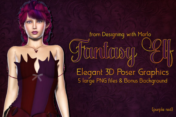Fantasy Elf in Purple Red Dress Graphics: Integrating High-Fidelity 3D Assets into Creative Workflows